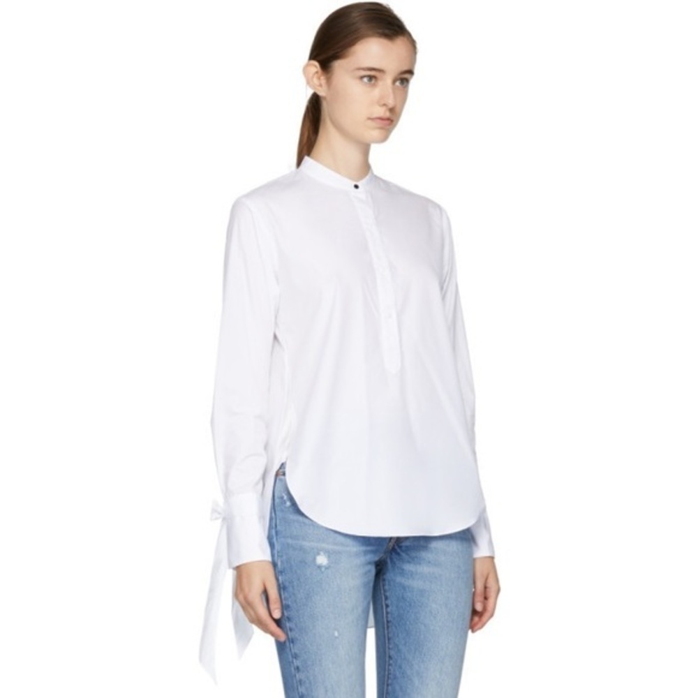 Rag & Bone Dylan Long Sleeve Poplin‎ Shirt White Size S